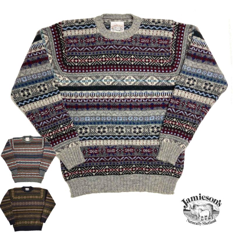 JAMIESON'S(ジャミーソンズ)【MADE IN ENGLAND】 ALL OVER FAIRISLE CREW NECK SWEATER(イギリス製 フェアアイル柄 クルーネックセーター)｜septis