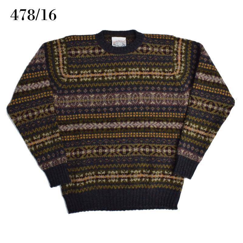 JAMIESON'S(ジャミーソンズ)【MADE IN ENGLAND】 ALL OVER FAIRISLE CREW NECK SWEATER(イギリス製 フェアアイル柄 クルーネックセーター)｜septis｜10