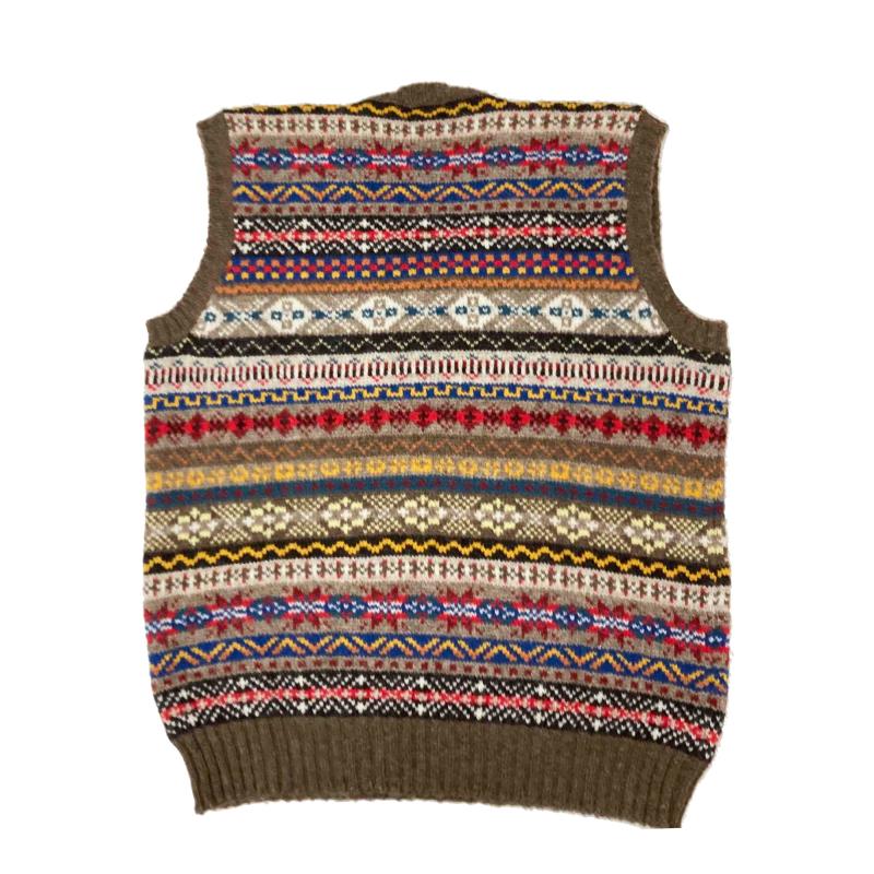 JAMIESON'S(ジャミーソンズ)【MADE IN ENGLAND】 FAIR ISLE SWEATER V-NECK VEST(イギリス製 フェアアイルニット Ｖネック ベスト)｜septis｜20