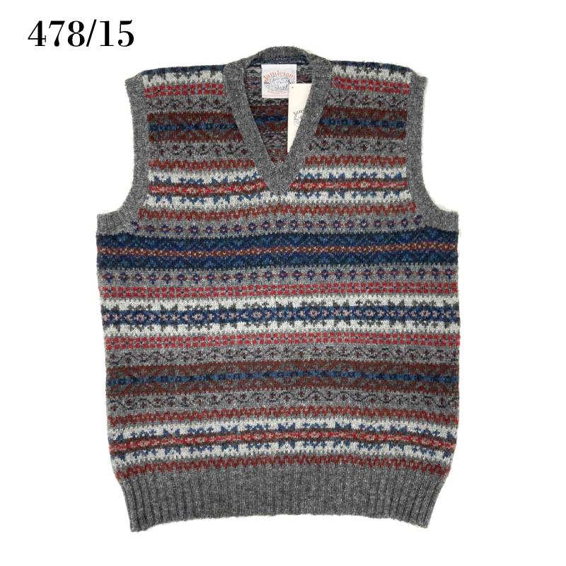 JAMIESON'S(ジャミーソンズ)【MADE IN ENGLAND】 FAIR ISLE SWEATER V-NECK VEST(イギリス製 フェアアイルニット Ｖネック ベスト)｜septis｜04