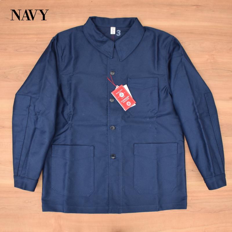LE TRAVAILLEUR GALLICEモールスキンジャケット ネイビー Le Travailleur Gallice – Moleskin Work Jacket.