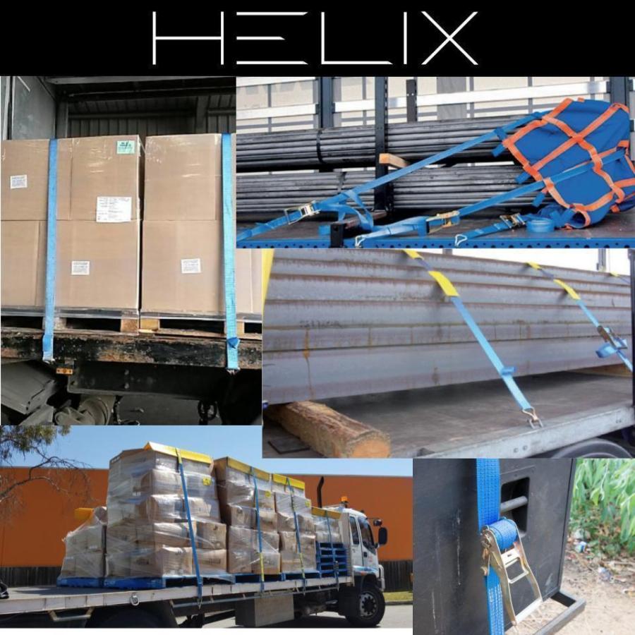 【2本セット】HELIX ラッシングベルト ラチェット式 ベルト幅50mm 固定側1m 巻側5m 破断荷重4000kg アイ形 4T 荷締め 日本語説明書付 【国内設計商品】|sera|04