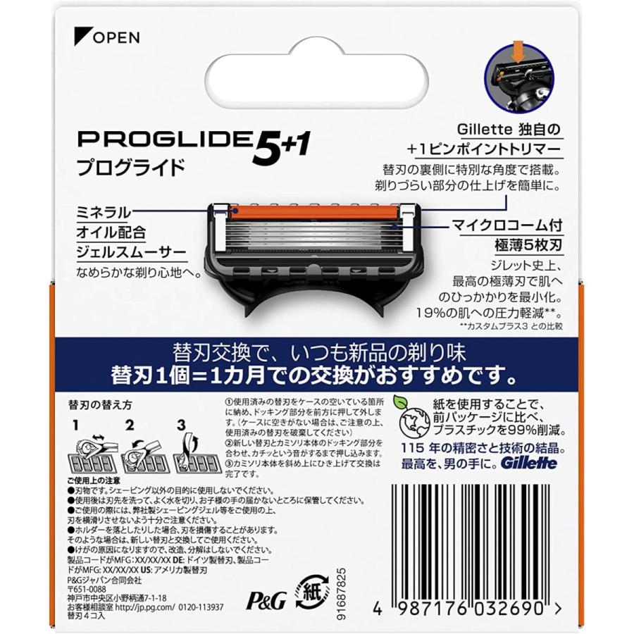 Gillette ジレット プログライド 替刃 4個入り : セラフィーネット