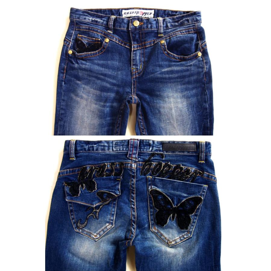 グラスホッパー 348 ストレッチブーツカット ブラックバラフライ/蝶