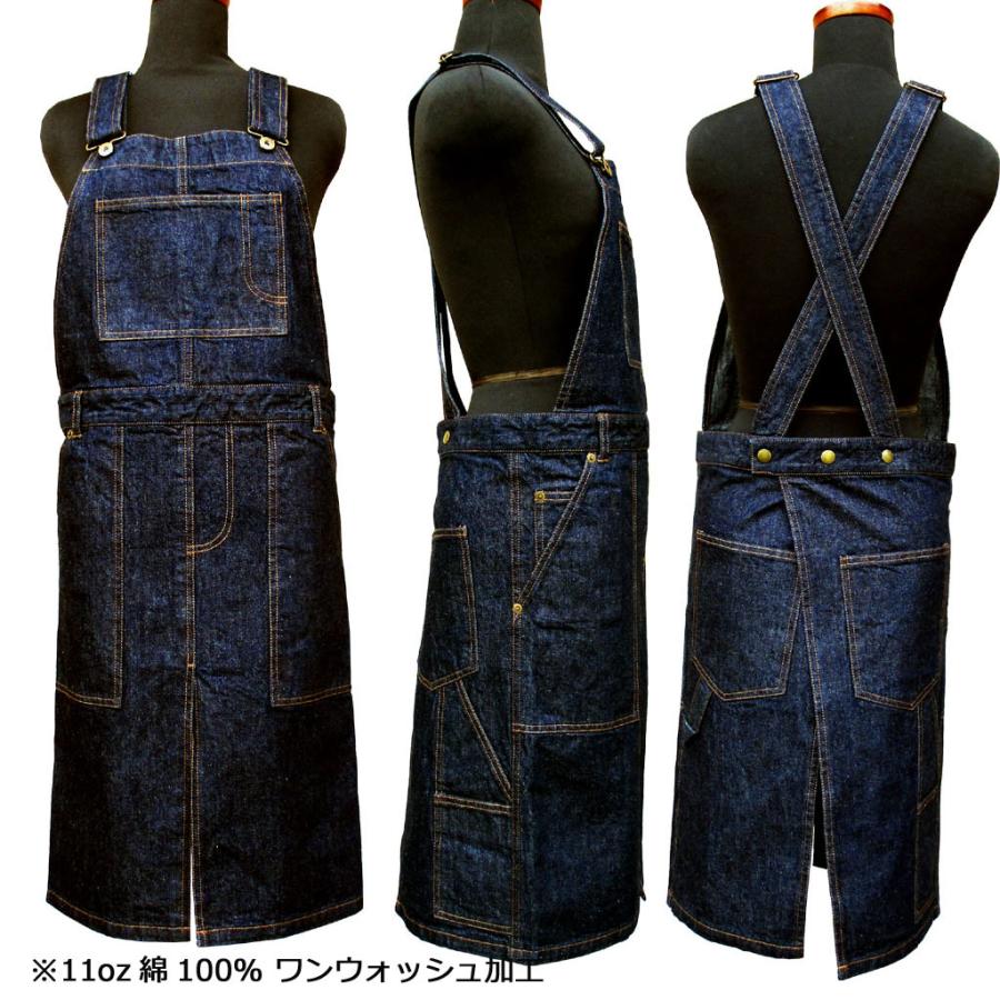 ハンドメイド アウトドア用腰エプロン 帆布 デニム（オーバーオール風 