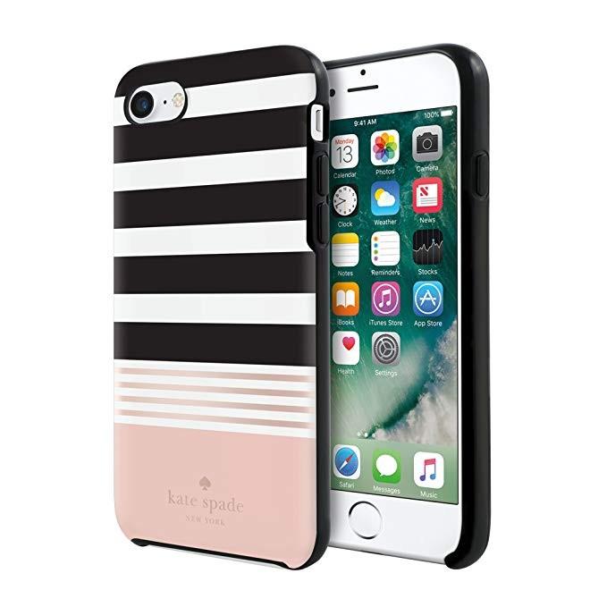 Kate Spade New York ケイトスペード Iphone 7 8 Se 第二世代 年モデル スマホ ハードシェル ケース ブラック ホワイト ローズ ストライプ セレクト高木瀬 通販 Yahoo ショッピング