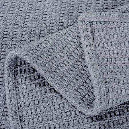 ウトレット Tex Trend Classic Weave Breathable Lightweight Soft Cotton Blanket Queen Size (90X90 Inch) Grey Color -100% Cotton Perfect Textured Layering Blanket f