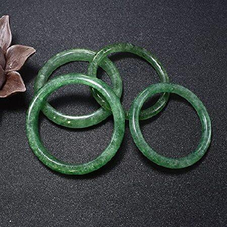 作品 Yuppie Natural Stone Green Crystal Quartz Cuff Bracelet Bangles Fashion Handmade Energy High Jewelry Accessories Send Certificate (Gem Color : Size 54