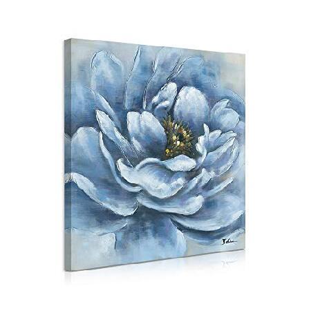 セール正規品 Blue Flowers Wall Decor: Peony Wall Art Blue Flower Blossom Floral Pictures Wall Decor Canvas Floral Wall Art Wall Pictures for Living Room Blue with