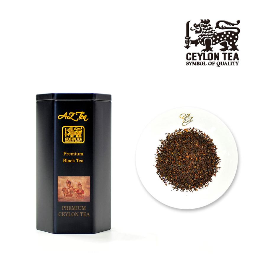 黒缶 2缶入りギフト 07 Premium Ceylon Tea プレミアムセイロン紅茶 Black Tea プレミアム紅茶 茶葉 スリランカ紅茶局認定ブランド AZ Tea｜serendivatheteashop｜03