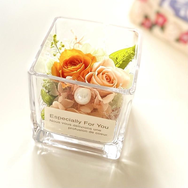 プリザーブドフラワー お誕生日プレゼントCubeSコンパクト 記念日