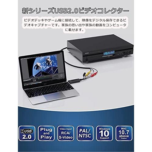 キャプチャーケーブル USB2.0ビデオキャプチャー ビデオコンバータ 2023 オーディオ デジタルデータ化 gv-usb2 RCA for PAL｜sereno2｜02