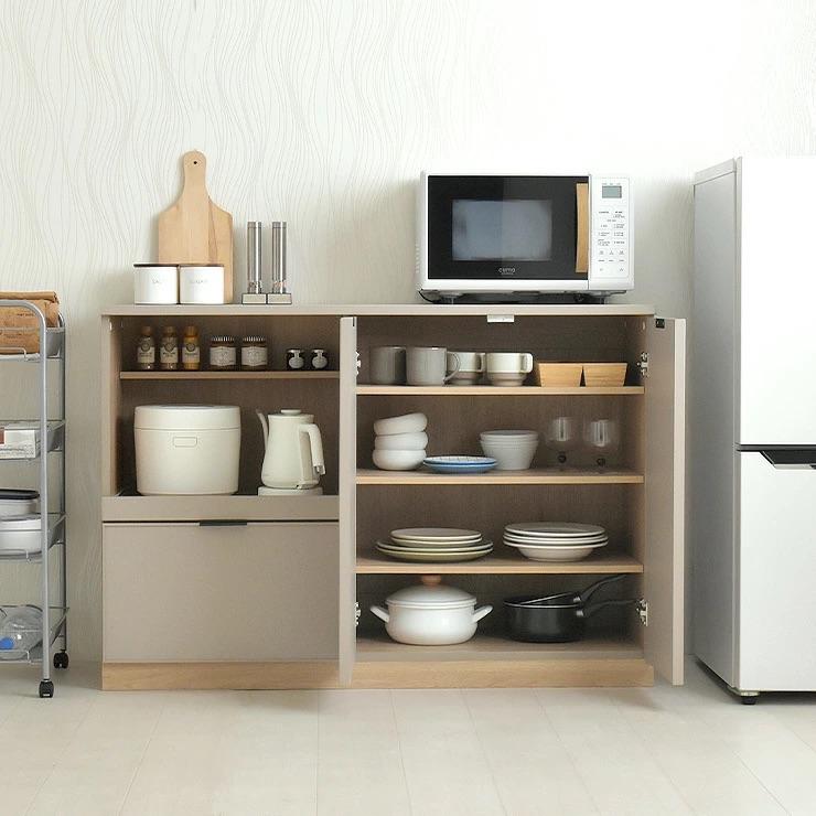 4FUL（フォーフル） 食器棚 ロータイプ レンジボード 幅80cm 幅118cm