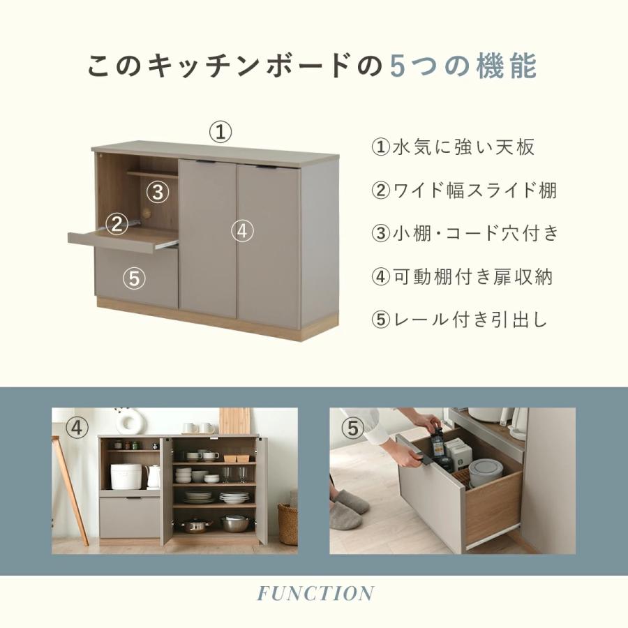 4FUL（フォーフル） 食器棚 ロータイプ レンジボード 幅80cm 幅118cm