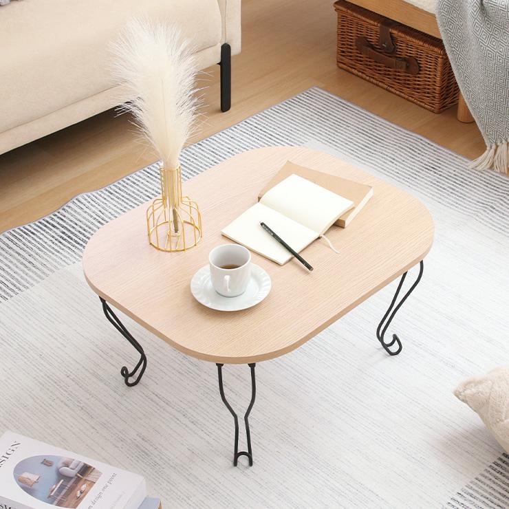 不二貿易（Fuji Boeki） ローテーブル おしゃれ 幅60cm 完成品