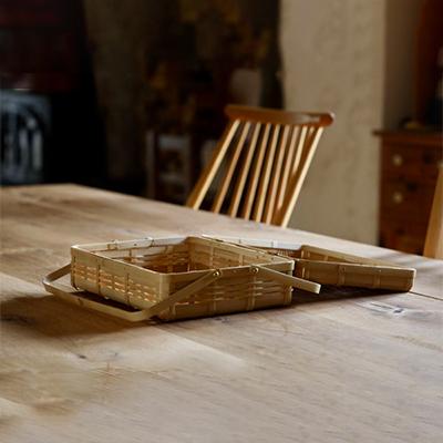 竹かご 白竹の弁当かご 蝶番 竹籠 弁当箱 竹カゴ 竹籠弁当箱