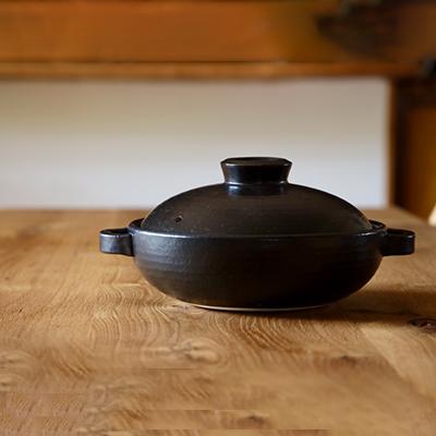 土鍋 浅がた土鍋 萬古焼 7.5号 二人用 おしゃれ 日本製 味噌煮込み