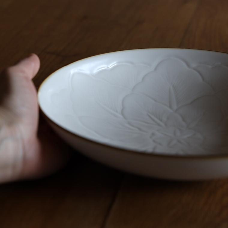 JICON 浅鉢 花彫浅鉢 大 今村製陶 磁今 有田焼 お皿 皿 カレー皿