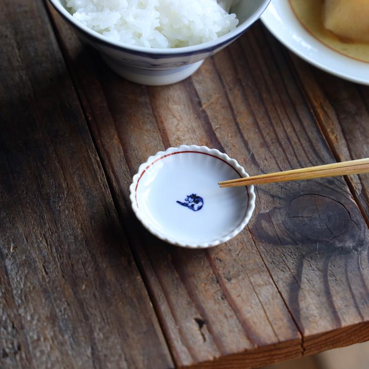 東屋 豆皿 セット おしゃれ 6cm 白 箸置き 小皿 正月 猫 和食器 皿