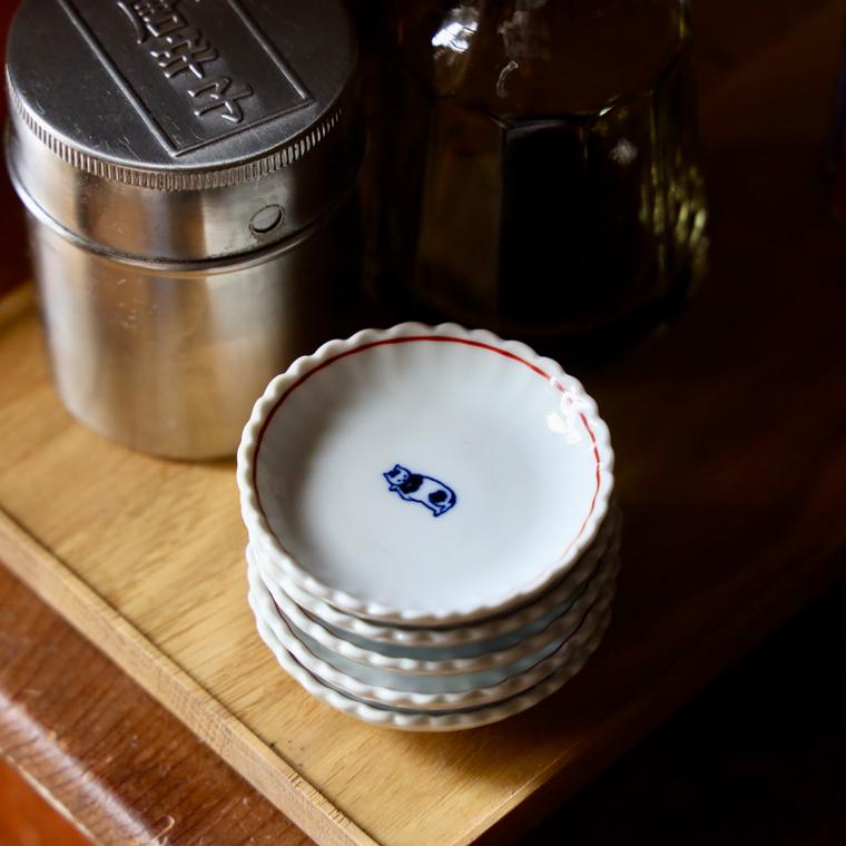 東屋 豆皿 セット おしゃれ 6cm 白 箸置き 小皿 正月 猫 和食器 皿