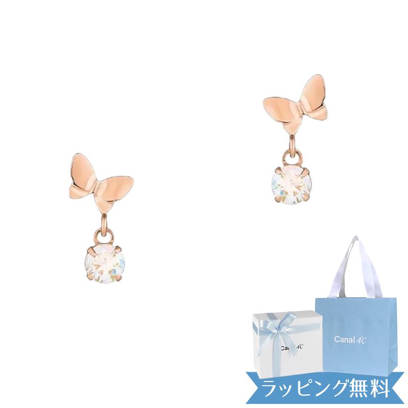 蝶モチーフ K10ゴールド ピアス Canal4℃（カナルヨンドシー） カナル4℃ ピアス 蝶々モチーフ K10ピンク