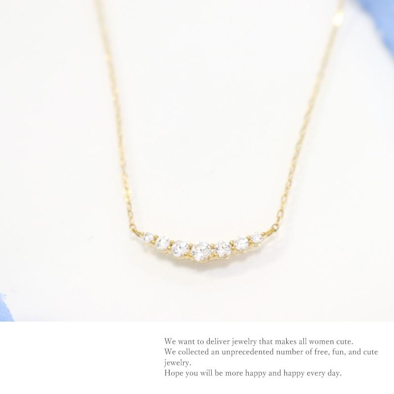 リボン済＆紙袋 4℃ ネックレス ヨンドシー 正規品 レディース canal4℃ ペンダント カナル4℃ 7石モチーフ 4ドシーの画像
