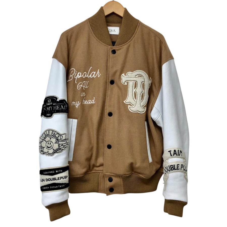 【XL・美品・定価の70%off】TAIN DOUBLE PUSHスタジャン TAIN DOUBLE PUSH/タインダブルプッシュ/スタジャン/ブラウン/サイズM