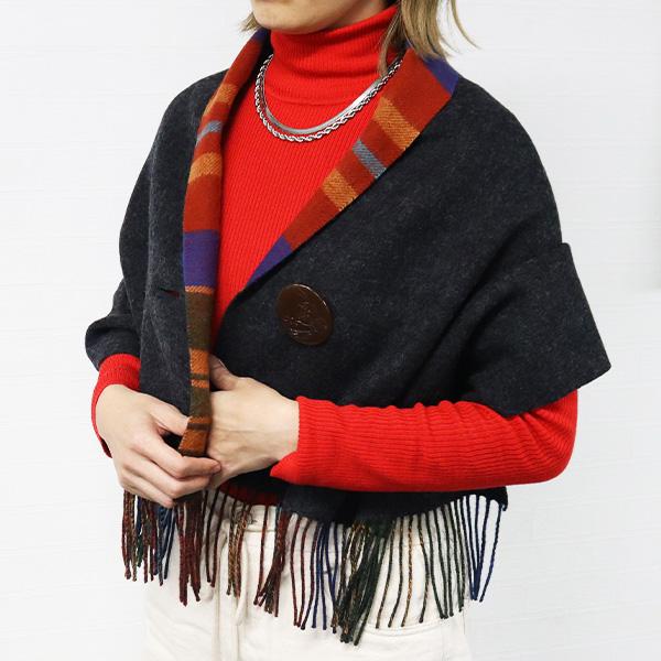 未使用✨ ヴィヴィアンウエストウッド リバーシブルオーブボタン付ウールストール Vivienne Westwood（ヴィヴィアンウエストウッド） レディース