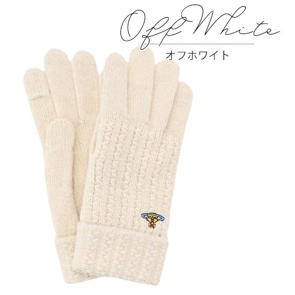 ヴィヴィアンウエストウッド レディース 手袋 ORB刺繍ワンカラー カシミヤウール 3121VW233 オーブ ロゴ ブランド | Vivienne Westwood | 03