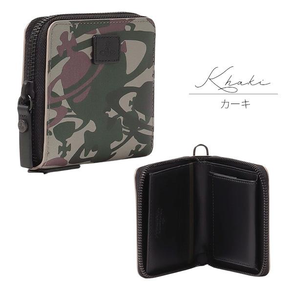 ヴィヴィアンウエストウッド メンズ 二つ折り財布 ラウンドファスナー 小銭入れ コインケース 迷彩 カモフラージュ ブランド プレゼント CAMOUFLAGE ORB VWK803 VWK803