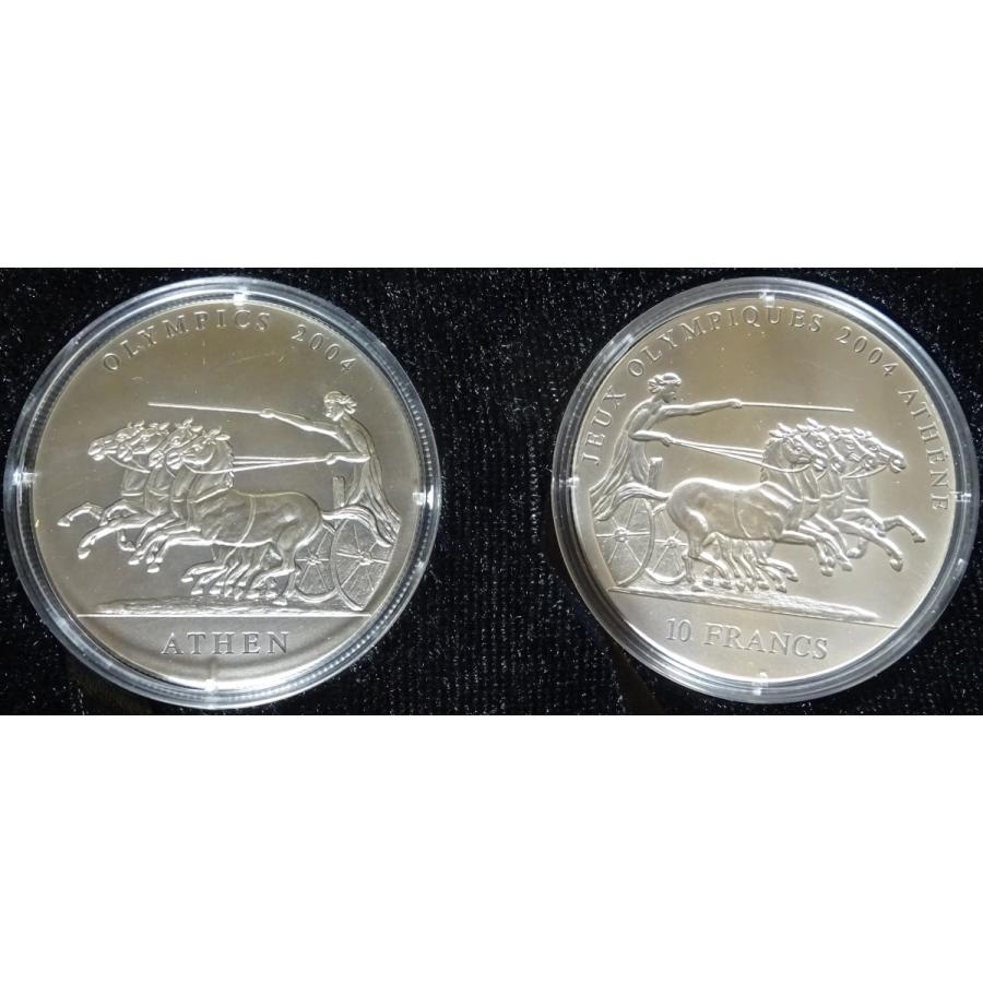 2001年コンゴ・ガーナ、アテネオリンピック記念銀貨セット、未使用