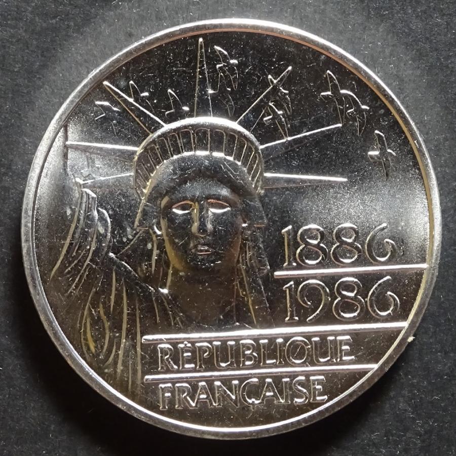 1986年にフランスで発行された100フランヴィンテージコイン銀貨 1986年フランス100フラン銀貨、未使用 : 世田谷スタンプ・コイン