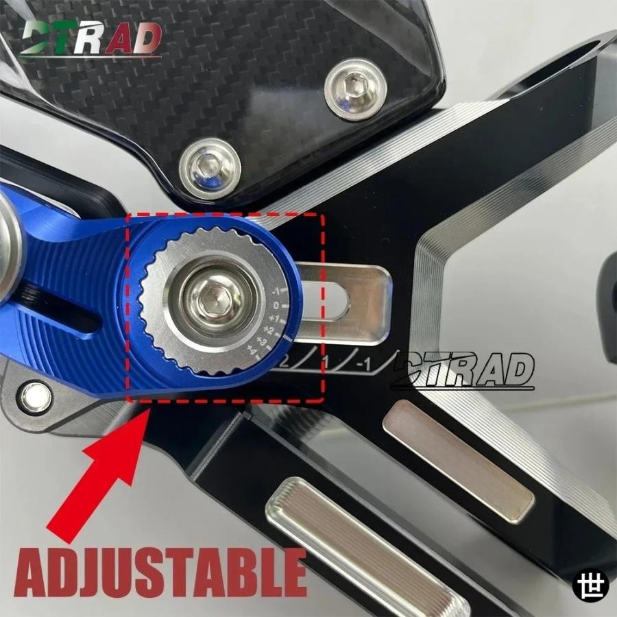 BMW S1000RR 2019-2025 S1000R M1000RR 2021+ 用バイク 調整式フットペグリアセット カーボンヒールガードアクセサリーの画像