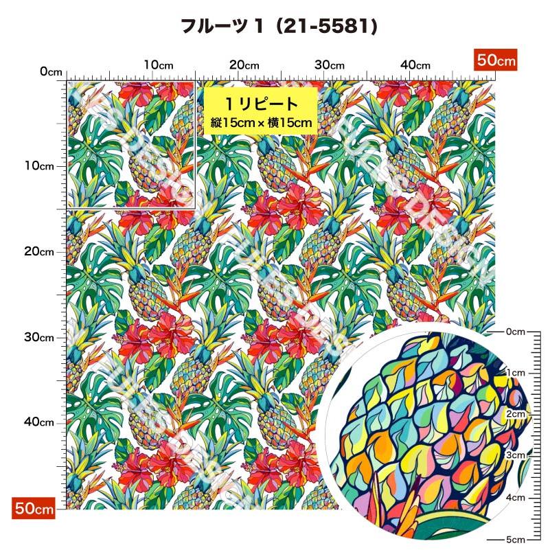 生地 布 ソフトメッシュニット生地 フルーツ柄 ストレッチ Tシャツ