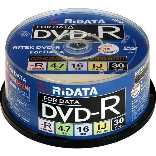 RiDATA Data用DVD-R 700MB／30枚スピンドルケース IJP対応 D-R16X47G.PW30SP B x10個