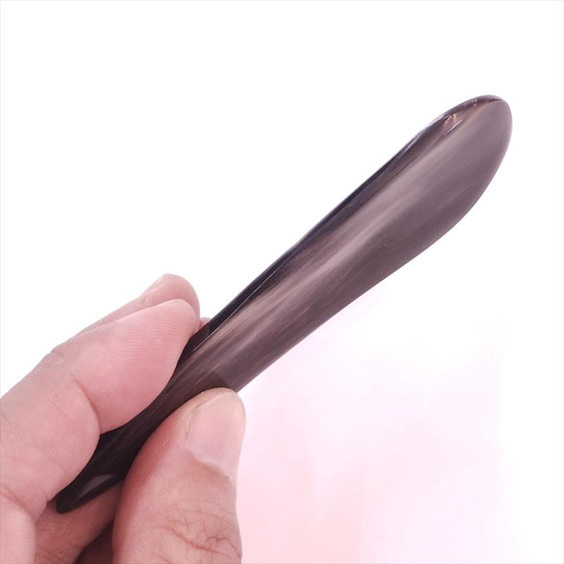 かっさプレート 水牛の角 自然形 L203 黒水牛角 一点物 現品お届け