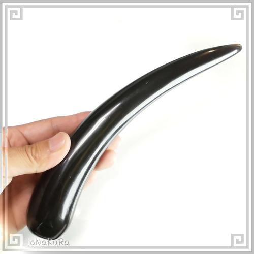 水牛の角 ツボ押し 特大18 黒水牛角 長さ21cmの画像