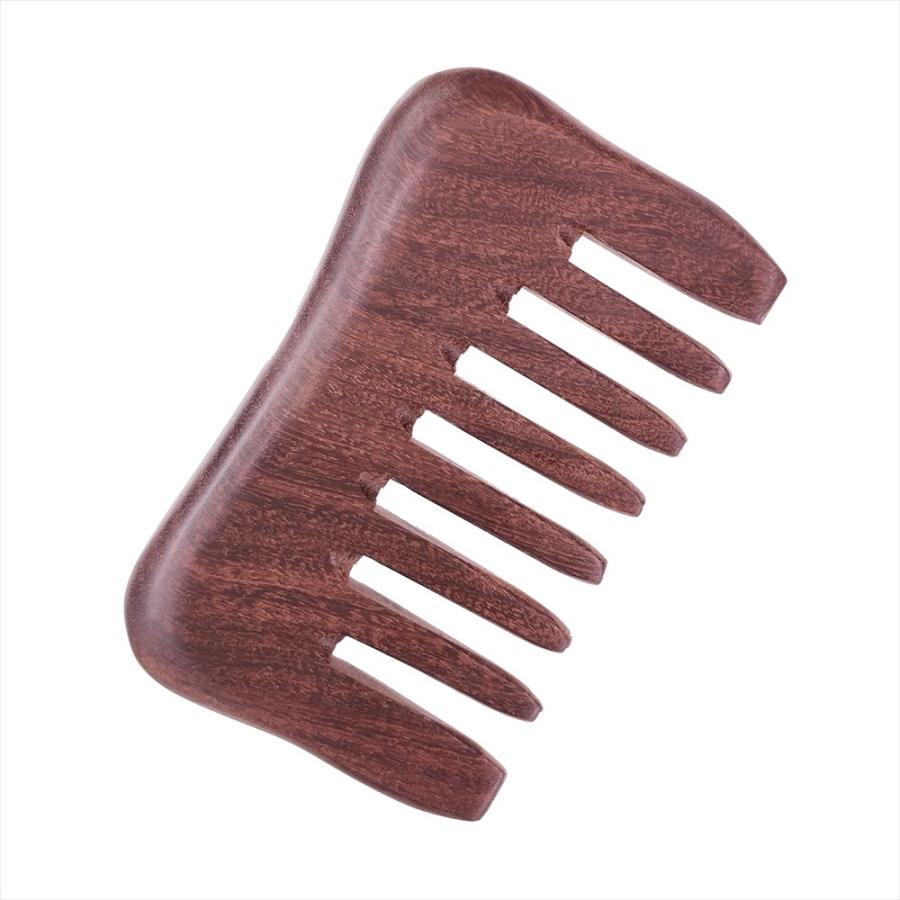 天然木 櫛 黒金檀くし 0801 長方凹型[幅広] 双蓮彫刻 約9cm |  | 01