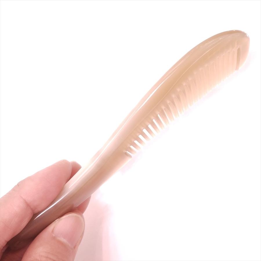 水牛の角 櫛 くし 一般品 14cmD 中094 訳あり 白ヤク角 : かっさと櫛の