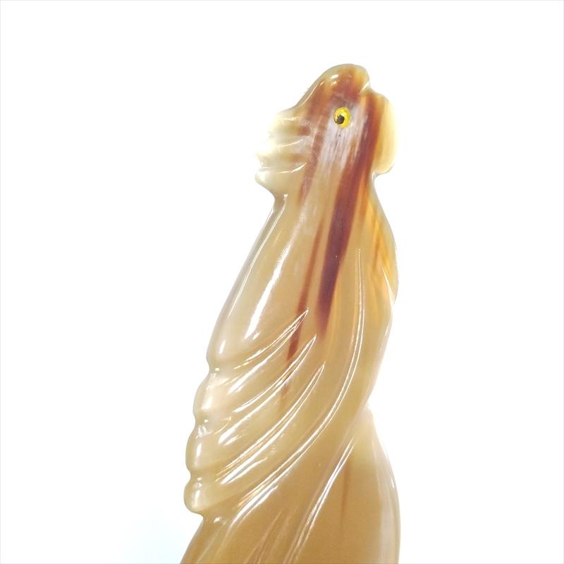 ヤクの角 櫛 くし 彫刻工芸櫛 上級品 21cmA 特大01 鳥彫刻 訳あり