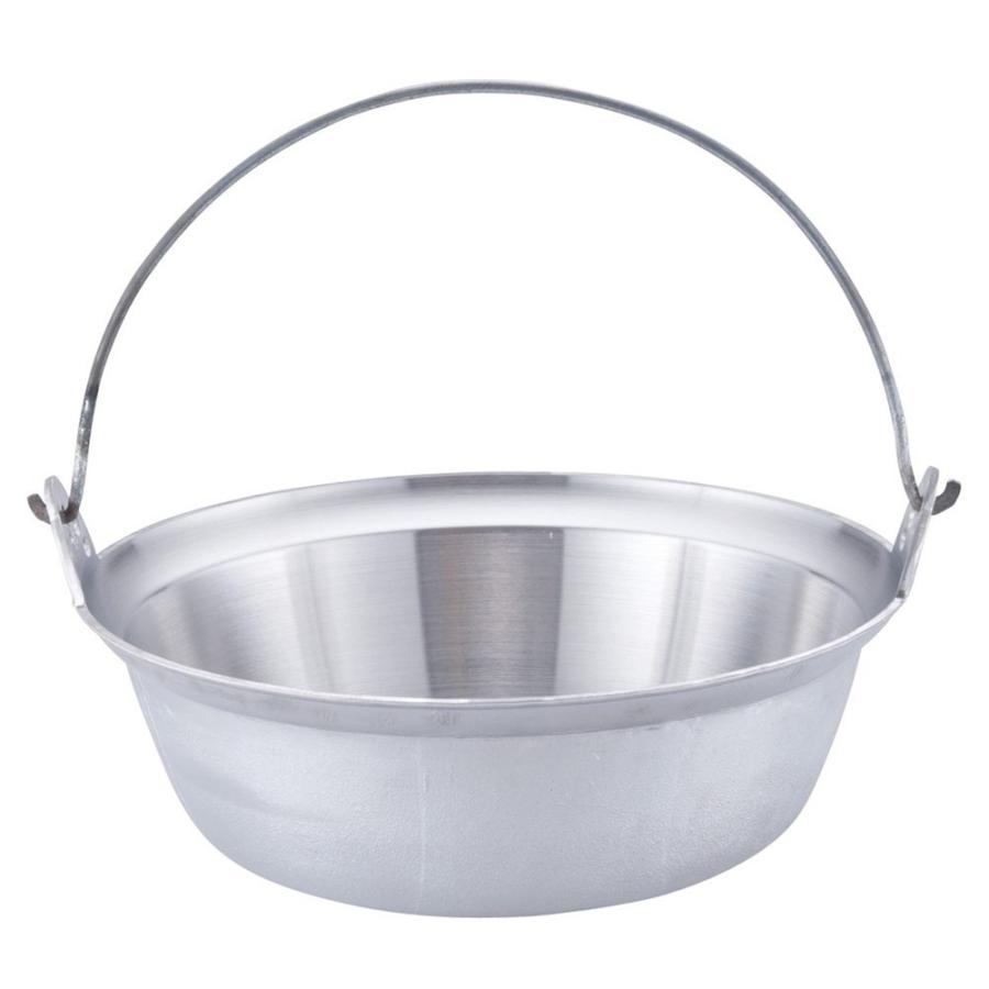 つる付き鍋 料理道具 / アルミイモノ 吊付円付鍋 36cm 寸法: 外径:360mm 深さ:122mm 8L