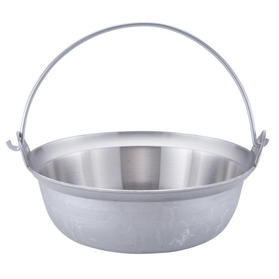 つる付き鍋 料理道具 / アルミイモノ 吊付円付鍋 39cm 寸法: 外径:394mm 深さ:137mm 10.5L