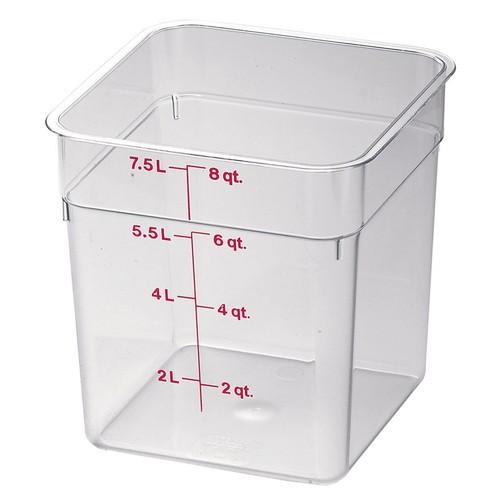 厨房用品 保存容器 / キャンブロ 角型フードコンテナークリアー(蓋なし) 8SFSCW 寸法: (内寸)間口:222 x 奥行:222 x 深さ:230mm 容量:7.6L