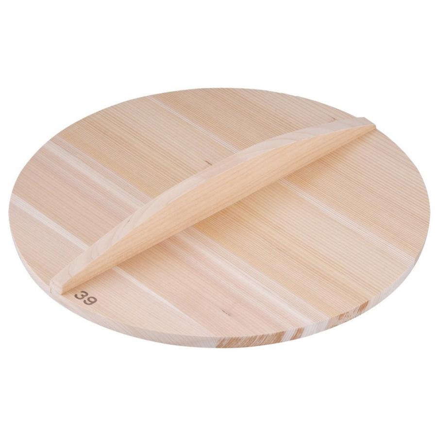 木蓋 料理道具 / 厚手サワラ木蓋 39cm用 寸法: 外径:382mm 厚さ:約15mm