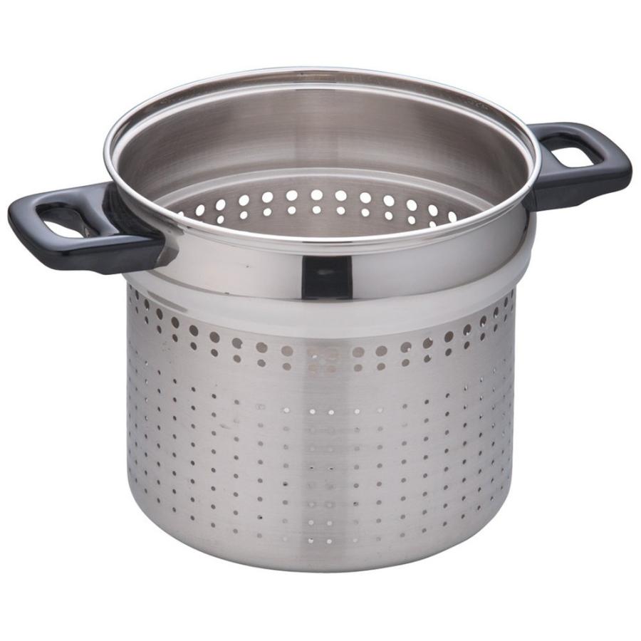 パスタ鍋 料理道具 / kinox(キノックス) 18-10 8080 パスタクッカー 8087/24 24cm 寸法: 外径:265mm 深さ:235mm 質量:1.08kg
