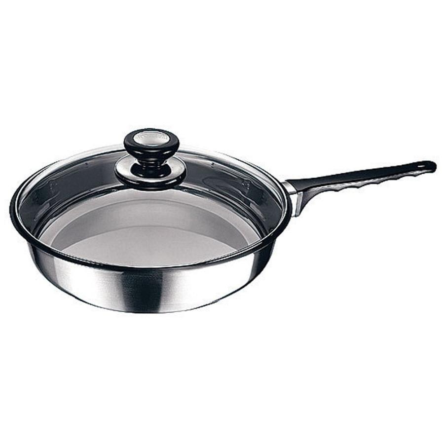IH対応鍋 料理道具 / kinox(キノックス) 18-10 8080 フライパン (強化ガラス蓋付) 8080F/24GL 24cm 寸法: 外径:260mm 深さ:65mm 底径:195mm