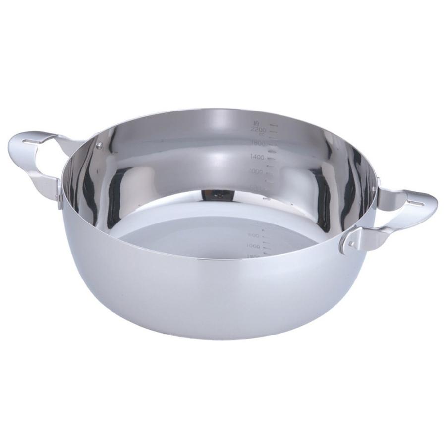 IH対応鍋 料理道具 / MA共柄 デンジ 両手鍋 22cm 寸法: 内径:22cm 深さ:80mm 底径:160mm 2.8L