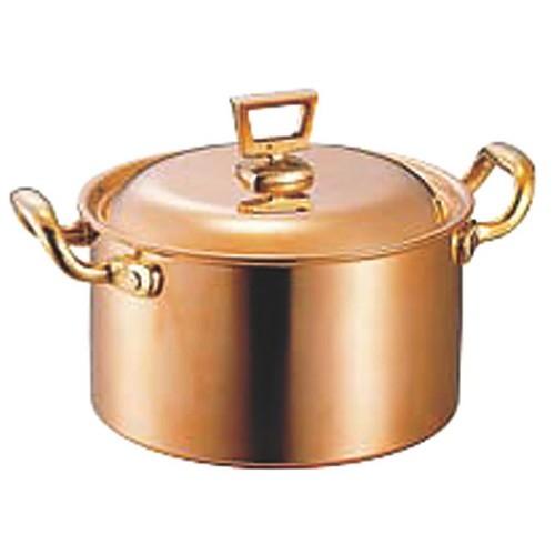 料理道具 厨房用品 / 銅両手鍋 深型 蓋付 18cm 寸法: φ180 x 深さ 104mm 板厚:1.5mm