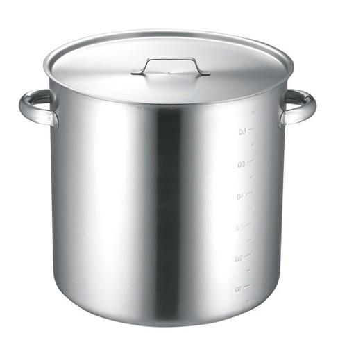料理道具 厨房用品 / KO 19-0電磁対応IH 寸胴鍋(蓋付) 30cm 寸法: φ300 x 深さ 300mm 板厚:1.0mm