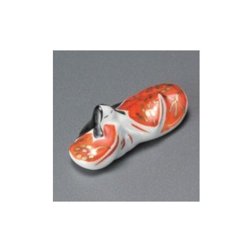 和食器 / 箸置 姫(赤) 寸法:2.5 x 6 x 2.5cm :kbu-0123401005:せと 和食器 / 箸置 姫(赤) 寸法:2.5 x 6 x 2.5cm :kbu-0123401005:せと